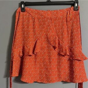 Altar'd State Burt orange polkadot skirt size small (28 waist)